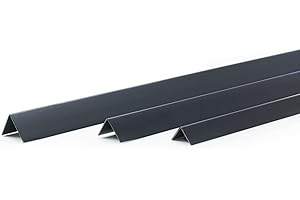 DQ-PP WINKELPROFIL – Größe: 15x15mm – Länge: 2m (1x 2m) – Farbe: Schwarz – Material: PVC – Kunststoff Winkelleiste – Außenecke Kantenschutz Wand Eckprofil Kunststoffwinkel L-Profil