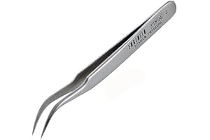 Titanium Tweezers, Curved Nose with fine Pointed Tips (125mm). Made in Japan. ENGINEER ptn-03