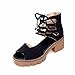 Produktbild Sandaletten Für Frauen Für Party Damen High Heel Sandaletten   Pepper Roman Female Sommer Mid-Sandaletten, Schwarz, Eu38