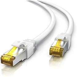 Primewire 5m Cable de Red Gigabit Ethernet Cat 7 | 10000 Mbit/s | Cable de Conexión | Cable Cat 7 en Bruto con apantallamiento S/FTP PIMF y Conector RJ 45 | Punto de Acceso Switch Router Modem