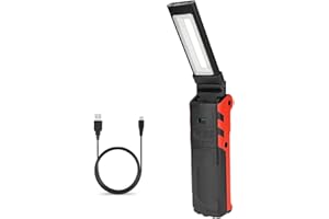 WINDFIRE Lampada da lavoro a LED COB Torcia manuale ricaricabile USB da 80000 lumen, torcia da lavoro per ispezione con base magnetica e gancio per appendere torcia per riparazione auto, emergenza