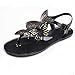 Produktbild Große Promotionen! Flache Sandalen für Damen - Cross Butterfly Rom Riemchen Gladiator Sandalen - Offene Spitze - Low Flachen Flip Flops - Sommer Kurze Hasp Sandalen - Outdoor & Indoor Beach Sandalen Schuhe (40, Schwarz)