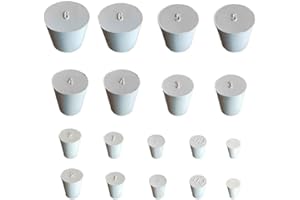 HeyWin Vollgummi-Stopfen, 18 Stück,eine Auswahl an Stopfen der Größe #000 bis #6, zum Verschließen von Ballonflaschen, Wassertanks usw.