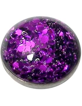 Micro Dermal Anchor Aufsatz. Spiegel polnischen Titanium Sparkle Top in Lila–Top Nur. Für Nutzung mit internes...