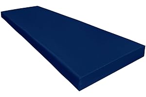 AMANSTYLE LTD 100% Waterproof Garden Bench Cushion 2/3/4 Seater Outdoor Long Bench Seat Pad for Lawn & Garden, Patio, Office, Coffee Shop with Removable Cover (Navy Blue, 2 Seater - 108cm x 45cm x 6 cm thick)