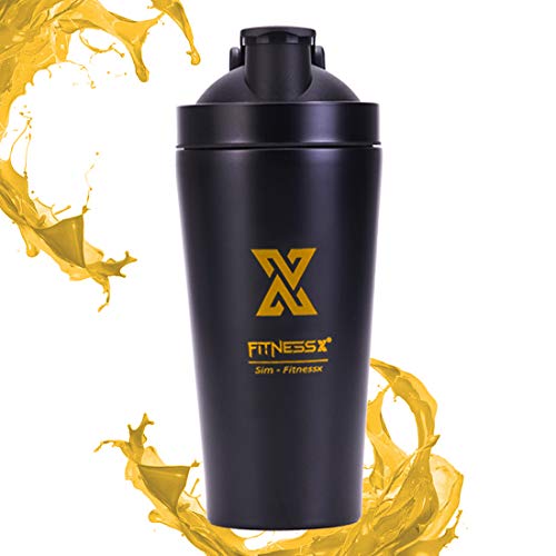 PLC020 Shaker de Proteína en Polvo Proteína Coctelera de Acero Inoxidable | Botella de vacío 550ML