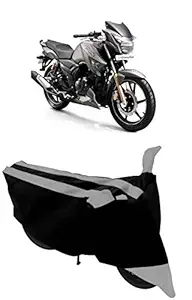 ABORDABLE Water Resistant Dustproof Bike Cover Compatible with TVS Apache RTR 180 All Weather Quality Fabric (Grey)