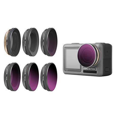 LDB SHOP Kit Filtro ND CPL para dji Osmo Action Camara-6 Piezas-MCUV CPL ND4 ND8 ND16 ND32