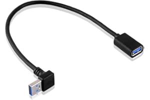 S SIENOC SIENOC USB 3.0 90° kąt w górę i w dół kabel adapter męski do żeńskiego złącze USB przedłużacz złącze wtyk łącznik (kabel pod kątem 90 stopni)