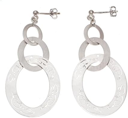 Earrings in sterling silver 925, with silk-screened plates EveryDayGioielli, (made in Italy)