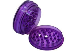 UNDERDAWG Purple Plastic Herb Grinder 60mm - 3-Part Magnetic Shark Teeth with Airtight Smell-Proof Stash Storage