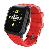 Fitness Smartwatch,Dorical Fitness Tracker Blutdruck-Herzfrequenz-Monitor Aktivitäts-Tracker Smart Watch Outdoor Armband, Armbanduhr Uhren Uhr Smart Watch Fitness Uhr für Herren Damen(Rot)