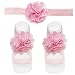 TiaoBug 5 Sets Baby Girls Headband Barefoot Sandals Foot Flower Bands Feet Decoration Accessories