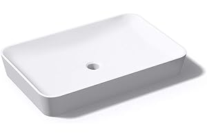 MAIMAI Mai & Mai Lavabo da Appoggio 60x40x9cm, Lavandino Bagno Colossum815 Lavabo da Marmo Fuso, Bianco Opaco