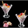 Kosh Crystal Clear Flower Shape Style Dessert Bowl, Ice Cream Bowl Set, Pudding Set, Mock Tails, Cocktails & Fruit Salad Glass Bowl (Set Of 6) - 120 Ml