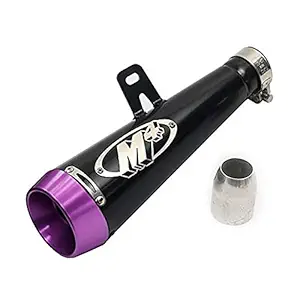 Pivalo 51mm Inlet Long Grenade Launcher Shape Muffler Silencer with Explosion Fire Shot Sound for Scooter and Motorbike (Purple Tail)