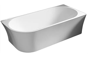 BERNSTEIN BADSHOP Vasca da bagno freestanding NOVA CORNER - bianco - installazione a destra - 170 x 78 cm - rubinetteria opzionale, Colore:Bianco opaco, Senza rubinetteria, Senza sistema di drennaggio