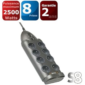 Multiprise parafoudre 8 prises + protection téléphone - vidéo SCHNEIDER