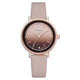 squarex Damen-Armbanduhr, klassisch, mit Lederarmband, luxuriös, Quarz-Edelstahl-Armbanduhr, Damen, Khaki, AS Show