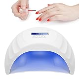 lamparas led manicura artistic ❤[DISEÑO INTELIGENTE DEL SENSOR AUTOMÁTICO]: El secador de uñas SKYUV tiene 4 configuraciones de temporizador: 10S/ 30s / 60s / 90s. Manos / pies adentro, lámpara encendida. Manos / pies afuera, lámpara apagada. El diseño del orificio de disipación de calor evita el sobrecalentamiento. LED en ángulo de 180 °, sin esquina muerta, cura 5 uñas o uñas de los pies de manera uniforme y simultánea.