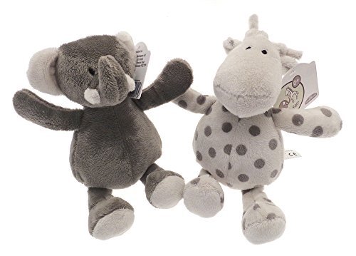 Elli & Raff Paire de jouets en peluche gris et crème 18 cm