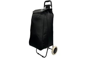 ATX LUGGAGE EST. 1991 86L Expandable Lightweight Shopping Trolley, Hard Wearing & Foldaway Trendy Folding/Collapsible Push/Pull Carts for Easy Storage with 2 Strong Wheels (86L, Black)