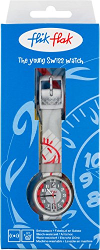 Preisvergleich Produktbild Swatch Armbanduhr JOLLY Cosmic Time, flik flak - Grau / Rot - Analog - Textilband