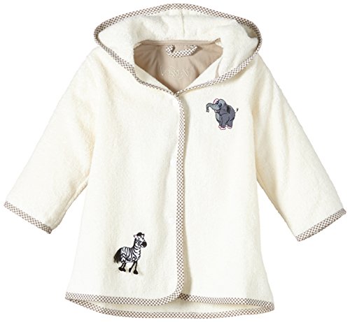 Vossen Unisex Baby Baby Zoo - Babybademantel Plain Bathrobe, Beige (Ivory 103), One Size (Manufacturer size: 60-82)