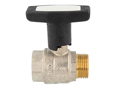 tecuro ISO Kugelhahn 3/8 Zoll mit stabilem T-Griff Aussengewinde x Innengewinde