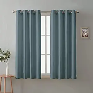 Cloth Fusion Solid Blackout Curtains for Window,5 Feet | Room Darkening & Thermally Insulated |Grey,Set of 2