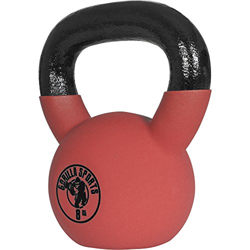 Gorilla Sports Red Rubber Kettlebell 4-32 KG – Vinyl Kugelhantel Schwunghantel Gewichte aus Gusseisen mit Neoprenhülle - 5