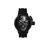Metall Textur Skull Schwarz Tone Herren-Sport Analog Quarz Armbanduhr Große Gesicht Handgelenk Business Casual Uhr für Herren Vater