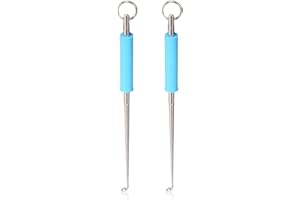QUESUC 2pcs Acier inoxydable Remover Poisson Crochet Crochet Accessoires de Pêche Outil de Retrait d'hameçon de Pêche détacheur Dégorgeoir Extracteur Remover Poisson Crochet Portable Puissant