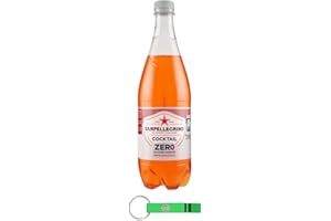 12x San Pellegrino Cocktail Zero - Bevanda Italiana - Bibita Analcolica Gassata Con Zero Zuccheri Aggiunti - Bottiglia PET 75cl + Portachiavi Beni Culinari in Omaggio