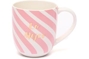 DRAEGER PARIS 1886 - Taza de Cerámica Azul/Rosa con Mensaje La Mejor - Diseño Chic con Oro Caliente, 320 ml - Apta para Lavavajillas - Decorativa y Emotiva - Calidad y Estilo desde 1886