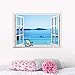 Produktbild 3D Gefälschte Fenster The Sea Wandaufkleber Für Wohnzimmer Schlafzimmer Badezimmer Kinderzimmer Wohnkultur Kunst Selbstklebende Wandtattoos