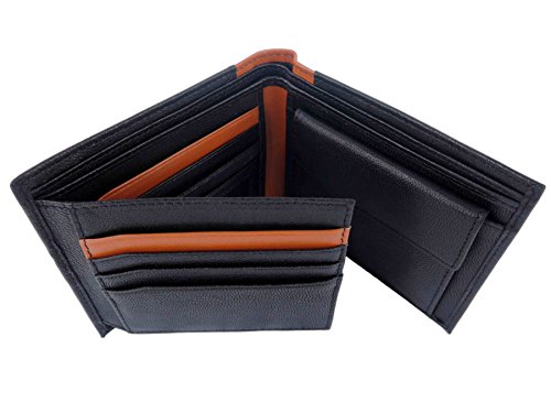 Preisvergleich Produktbild MASTER-LEVEL Geldbörse / Geldbeutel / Portemonnaie / Brieftasche / schwarz-braun / echtes Leder / RFID+NFC-Schutz / mit edlem Geschenk-Karton
