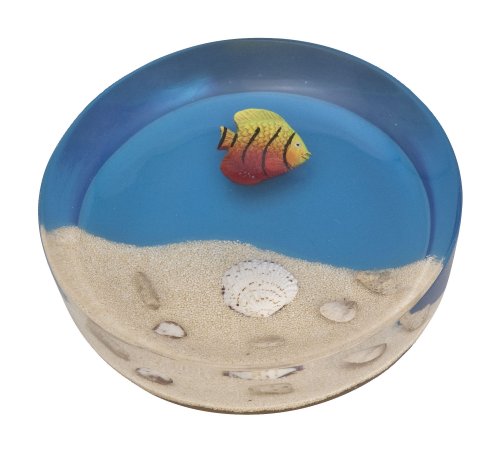 WENKO 19554100 Seifenablage Mare Blau, Kunststoff - Polyresin, 11.6 x 3 x 11.6 cm, Mehrfarbig