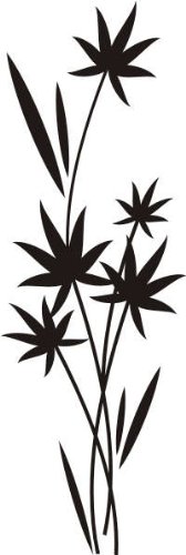 Imagen 2 de Etiqueta de la pared f43 hermosas flores con elegantes adornos tribales 40x13 cm