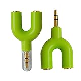 SAISAN 3.5mm U Shape Audio Stereo Y Splitter Adapter,3.5mm Male to 3.5mm Double Female Adapter -Green RS.119 (70.00% Off) - Amazon