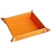 Produktbild Ablagekorb Büro, Zubita Leder Aufbewahrungsbox Schminke Auto Ablagefach Faltbar Briefablage für Schlüssel, Schmuck, Geldbörse, Handy ( Orange )