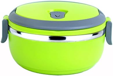 ASDYO Korean Color Round Stainless Steel Insulation Lunch Boxes Lunch Boxes,Green-700mL