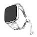 Produktbild Javpoo Zubehör Armbänder für Fitbit umgekehrt Frauen Mädchen, Edelstahl Watch Band Armband Metallarmband Schmuck Ersatz Armband für Fitbit Versa Smartwatch