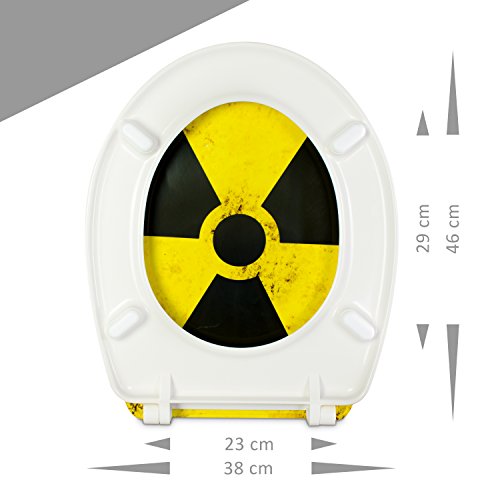 WC Sitz mit Absenkautomatik – „BIOHAZARD“ Design – Toilettendeckel mit Motiv aus Duroplast inkl. Montagesatz – VENKON - 5