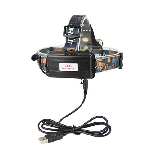 Boruit Led stirnlampe kopflampe Hochleistung Taschenlampe 6000LM mit USB-Kabel Netzteil und Batterie lichtstark Lampe - 6