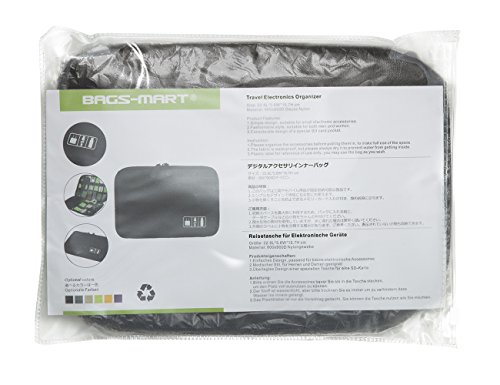 BAGSMART Universaltasche Elektronikzubehör Aufbewahrungstasche für Powerbank, Festplatte, USB Sticks, Kabel Schwarz - 7