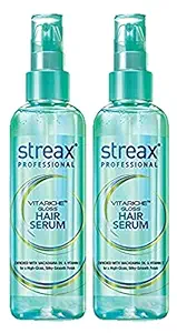 Streax Professional Vitariche Gloss Hair Serum for Women and Men | Enriched with Macadamia Oil and Vitamin E | | Helps In Everyday Styling | Adds Shine To Hair, 100 ml (Pack of 2)