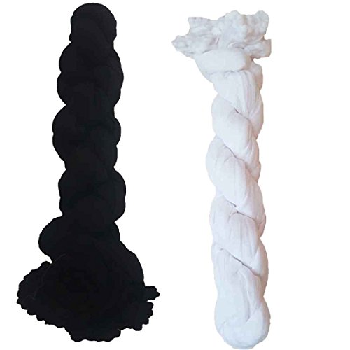 Javuli Womens's Cotton Solid Dupatta combo of 2 (dupp-black-white)