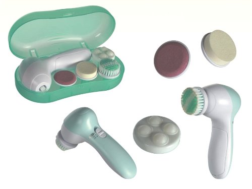 4 in 1 Portable Electric Facial & Body Exfoliator, Massager & Cleanser plus Brush