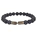 Produktbild Armbänder Armreif Unisex Surf Style Arm Band Ketten Metallpfeil Vulkanstein Naturstein Männer und Frauen Retro Armband Schmuck Vinatge Armband Pärchen Geschenke
